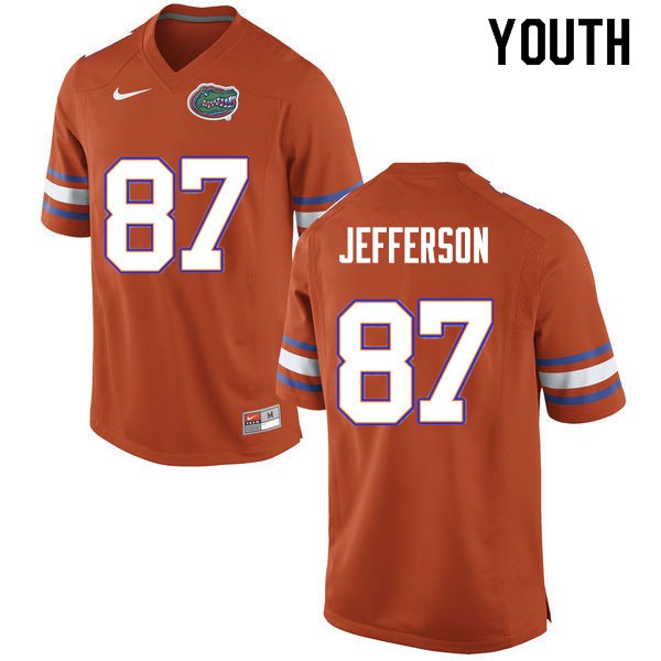 Youth #87 Van Jefferson Florida Gators College Football Jersey Orange